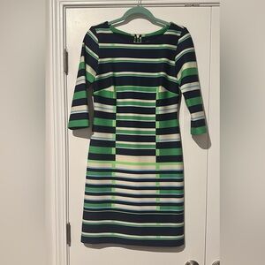 Just Taylor Green/Blue Scuba Dress